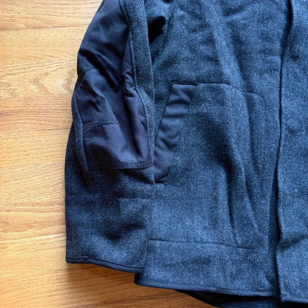 Banana Republic Wool Blend Jacket Mens L Charcoal Field‎ Coat Outdoor Vintage